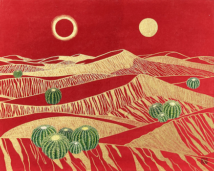 Sun, Moon and Cactus-5 2022 16x20