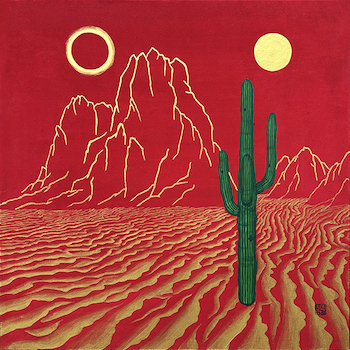 Sun, Moon and Cactus-11 2024 18x18