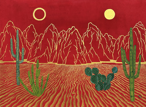 Sun, Moon and Cactus-9 2024 22x30