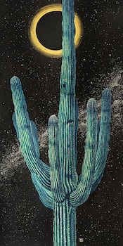 Saguaro in the Night 48x24