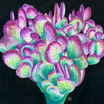 Purple Prickly-2 18x18